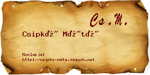 Csipkó Máté névjegykártya
