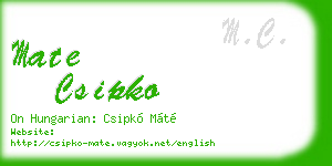 mate csipko business card